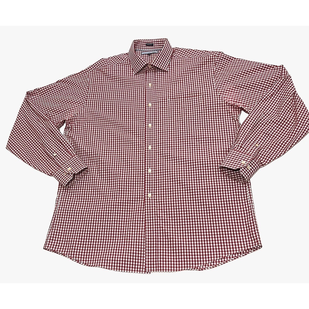 Tommy Hilfiger Gingham Shirt Button Down Cotton Cowboy Preppy XL 17 36-37